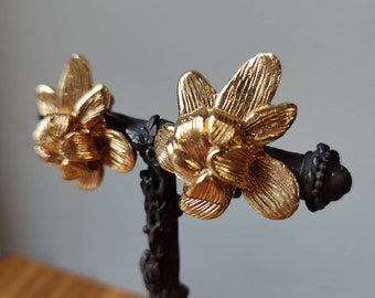 Boucles D'oreilles Vintage Bijou - Clips Dorés Gil D'Agena, Style Rétro élégant