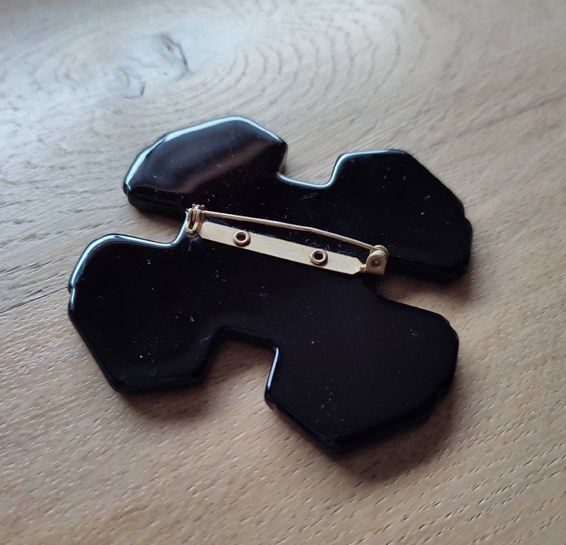 Broche Vintage Année 1970 - Cigogne En Résine En Relief - Couleur 697 - Bon état