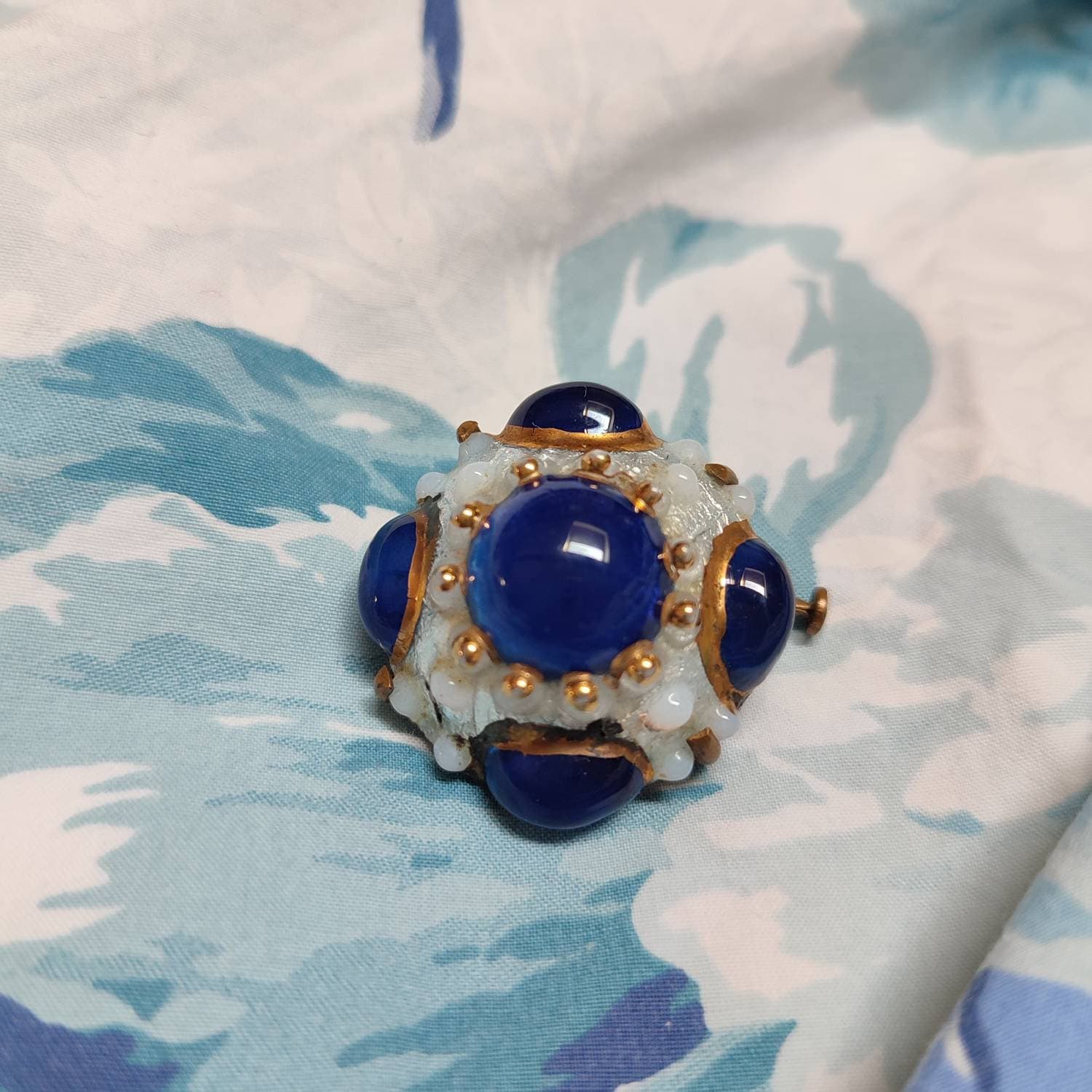 Brooch Blue Limoges - Etsy