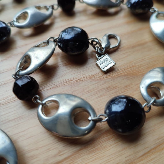 MARC LABAT Steel + Black Vintage necklace Long ne… - image 5