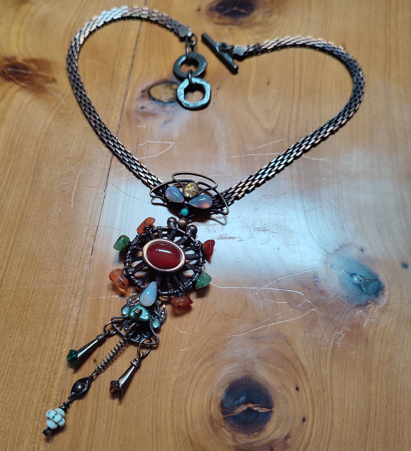 Alexa LECOMTE AL France Unique Artistic Signed Necklace, Cabochon 