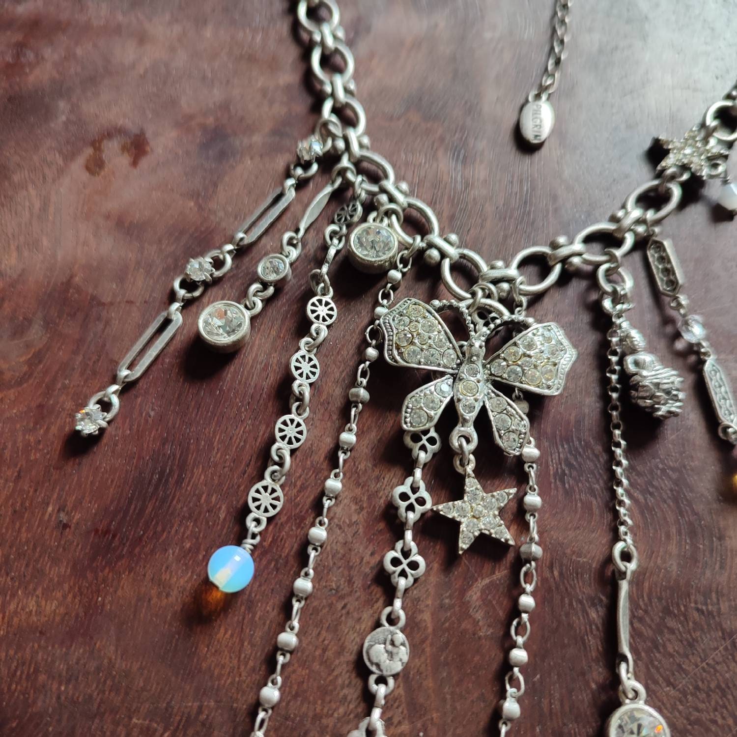 PILGRIM Butterfly Rhinestone White or Blue Danish Design