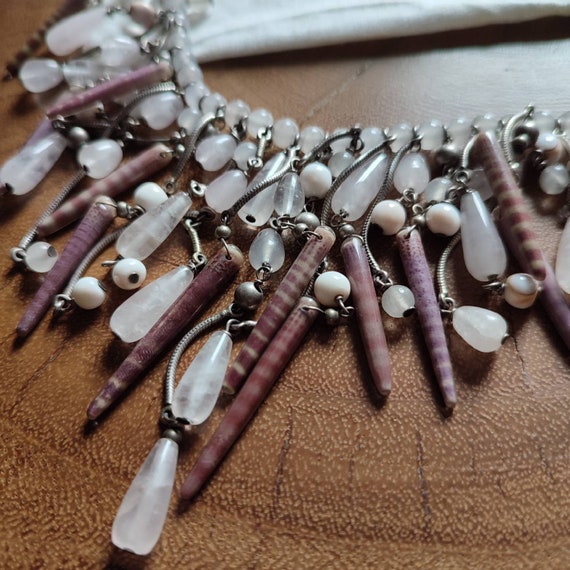 Skyllc® Fashion Tear Drop en forme de collier pendentif perle noire Lines Murano Verre avec boucles doreilles
