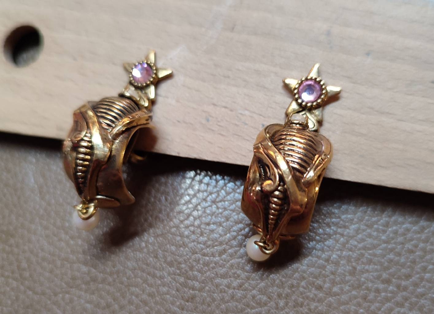 ROSSI Jewelry Made in France Ear Clips Retro Style, Art Deco