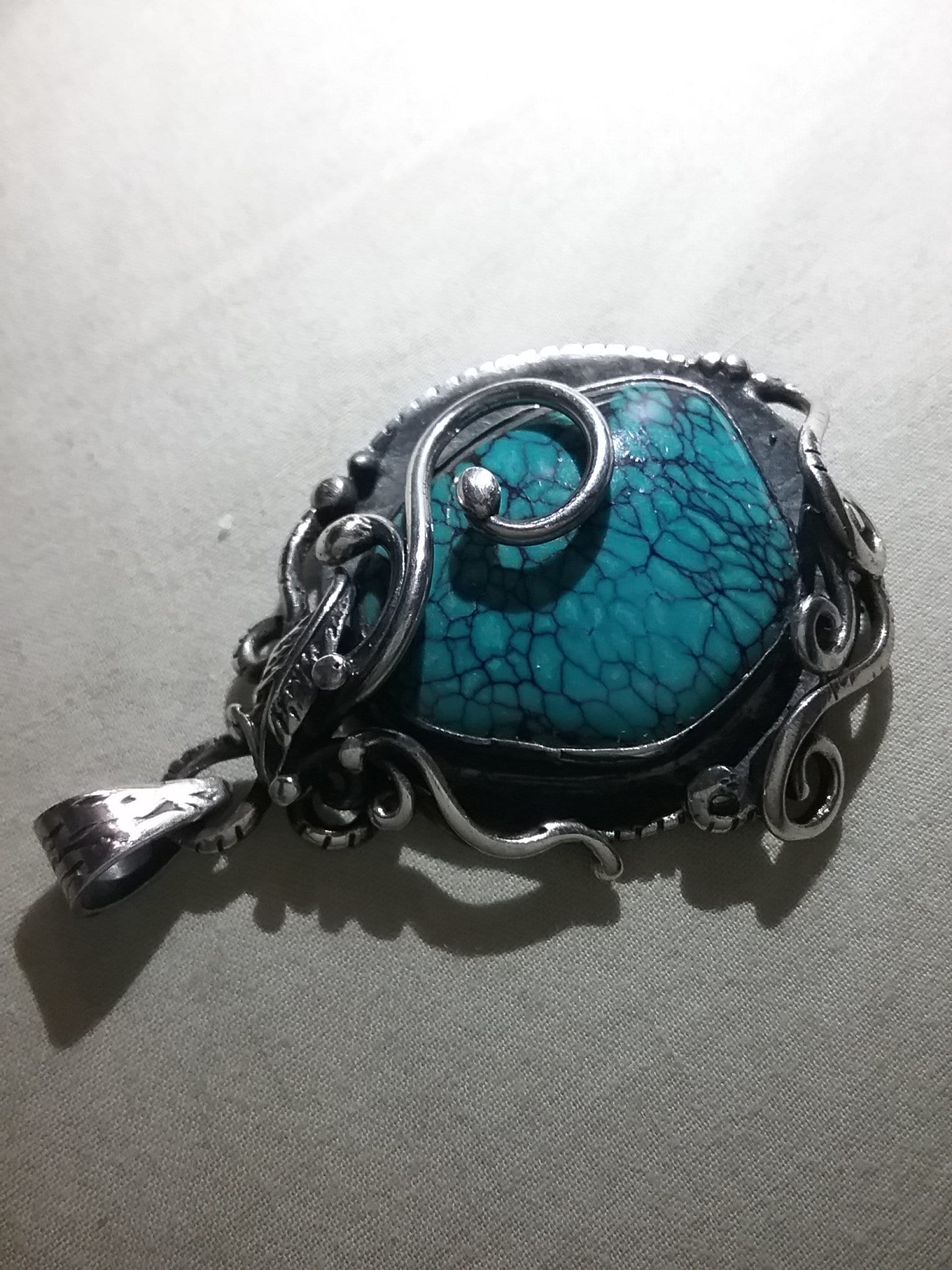 NAVAJO Turquoise Pendant Silver 925 