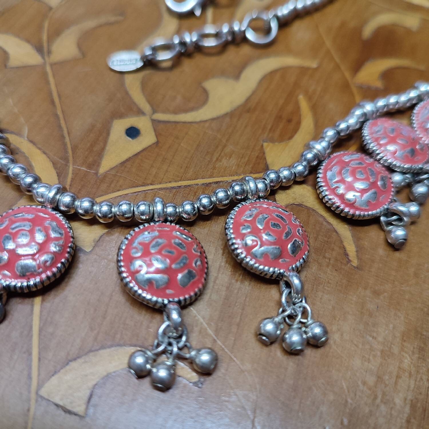 Collier Vintage Scooter Paris Argenté - Designer Français, Signé, Neuf Sans Emballage