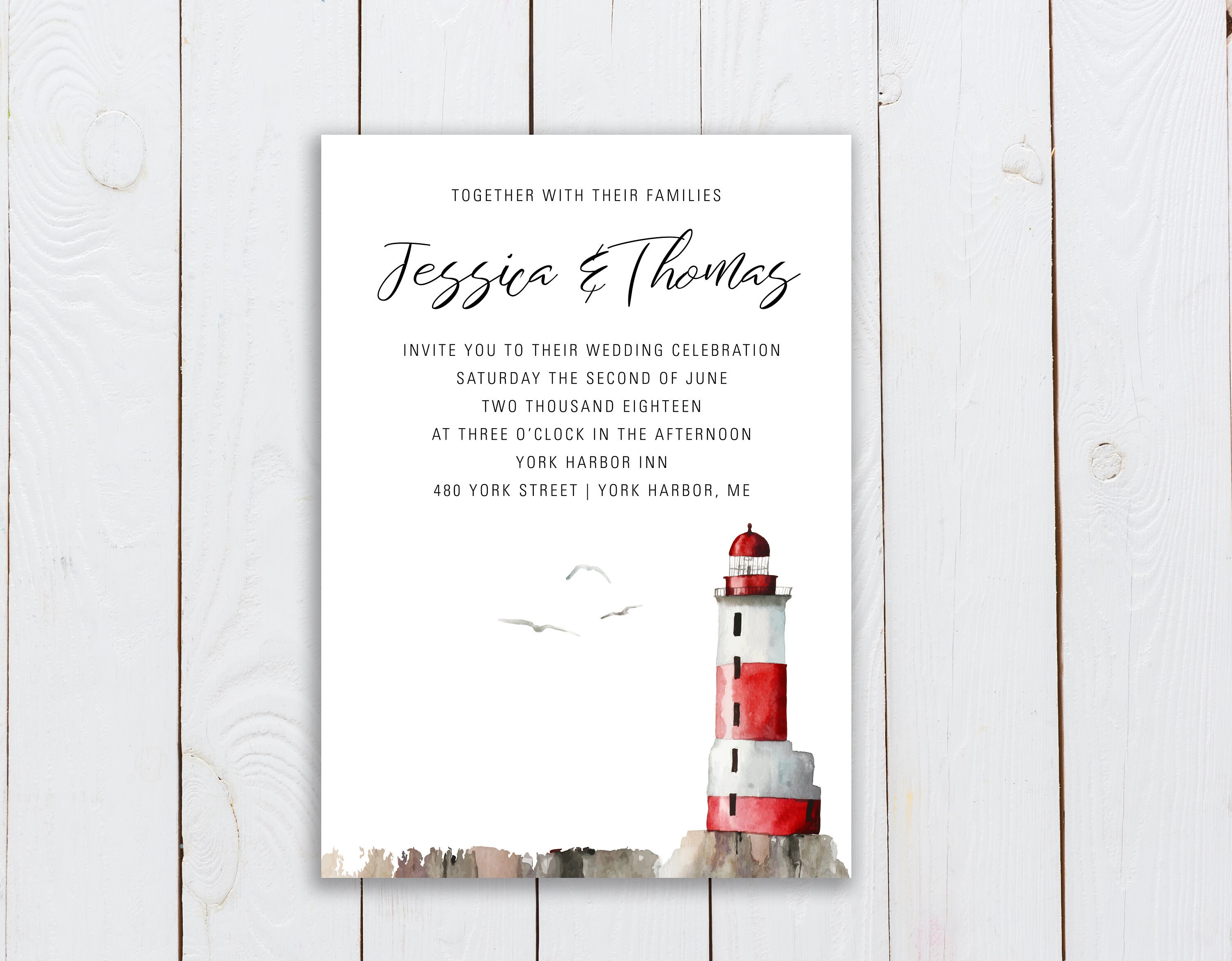 LeuchtturmEinladung Leuchtturm Hochzeit Strand Einladung Etsy