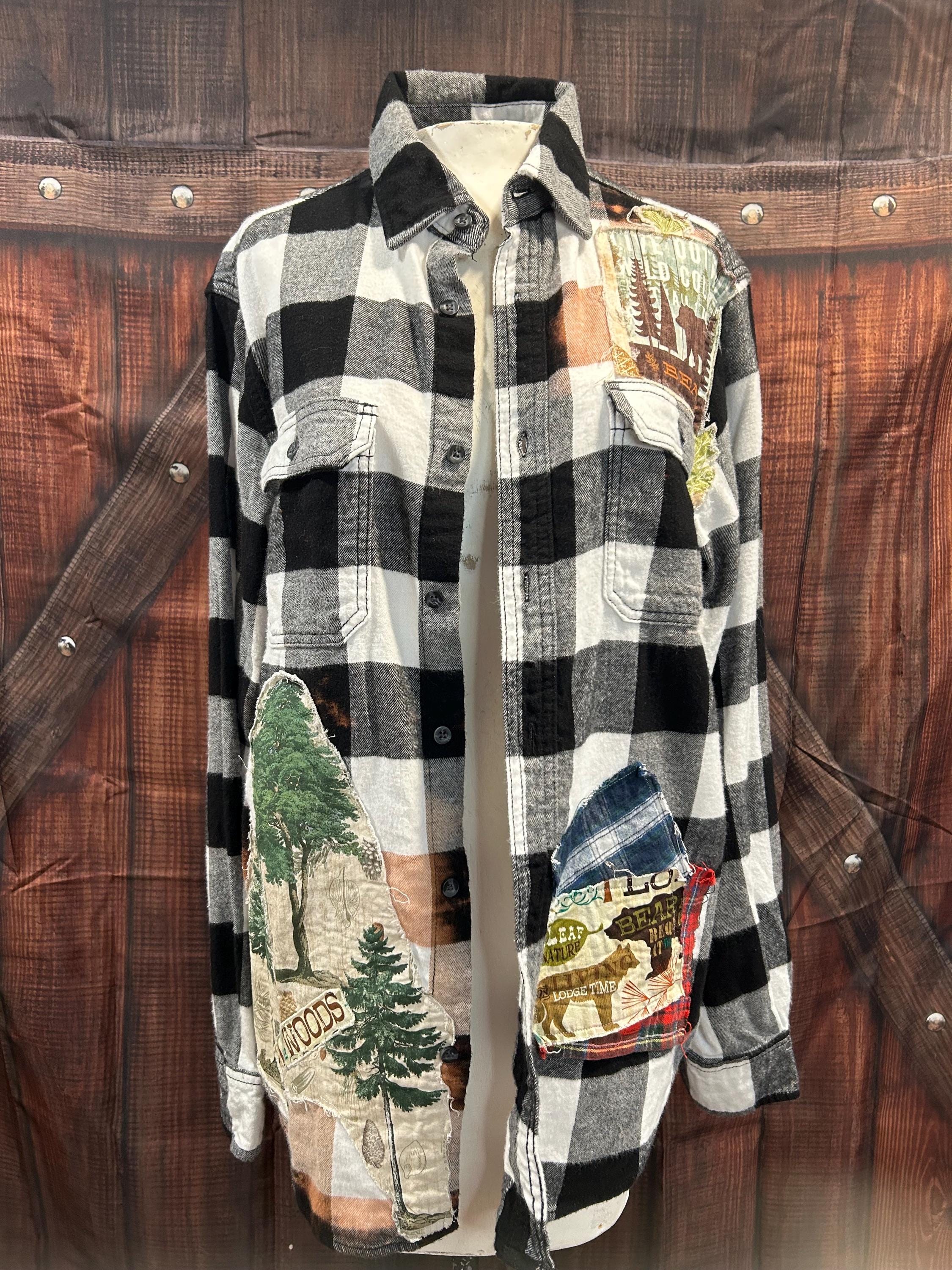 PNW flannel,country fashion, outdoor clothing,Seattle, custom made  men’s size Med.