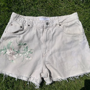 floral custom jean shorts