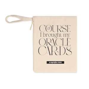Tarot Card Zipper Pouch: Cotton Canvas Oracle Deck Bag