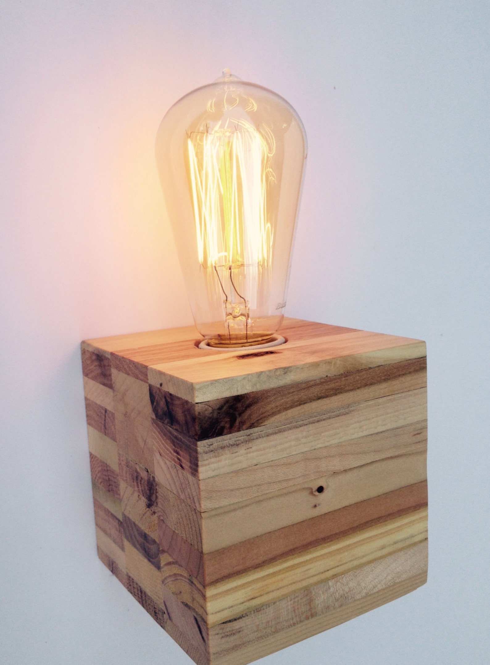 Reclaimed Pallet Wood Lamp Etsy