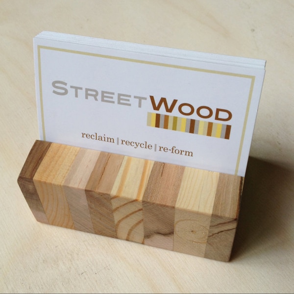 Reclaimed Pallet Wood Business Card Holder
