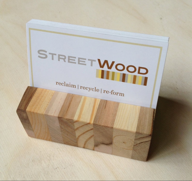 Reclaimed Pallet Wood Business Card Holder Etsy