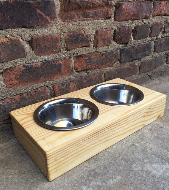 Interior exterior Pallet Wood Dog Bowls Etsy