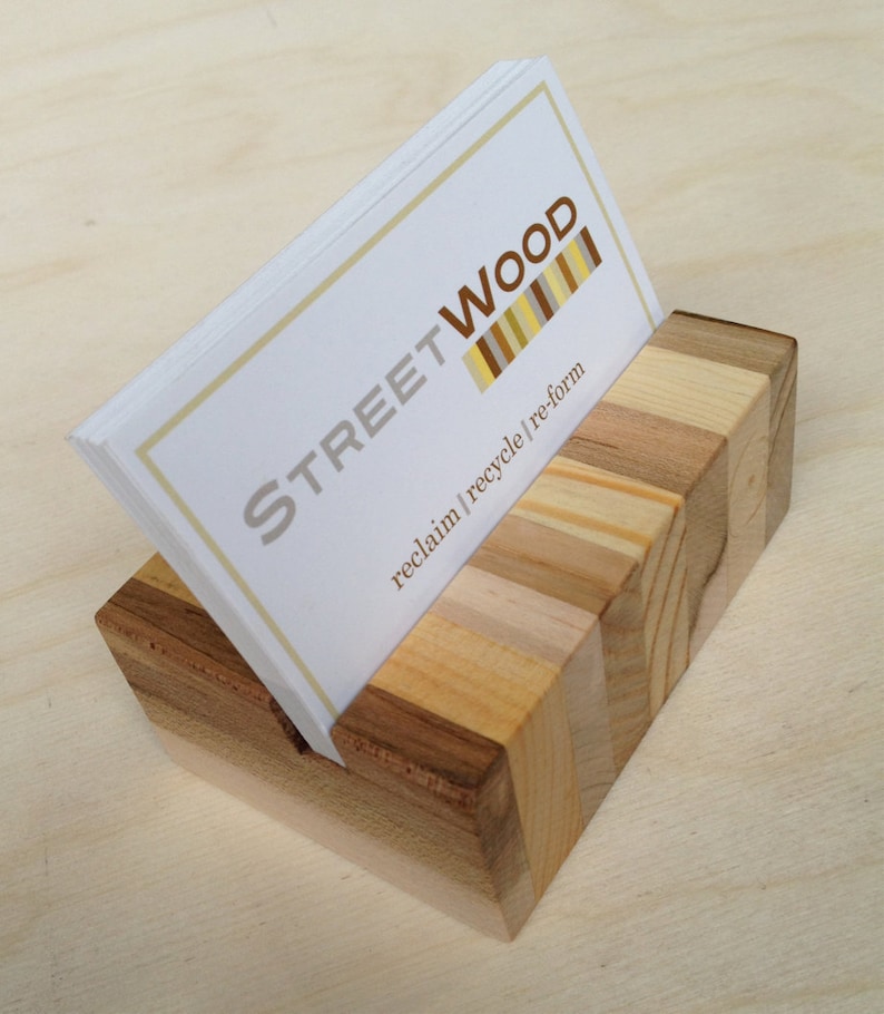 Reclaimed Pallet Wood Business Card Holder Etsy