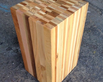 Reclaimed Pallet Wood Stump / Stool / End Table