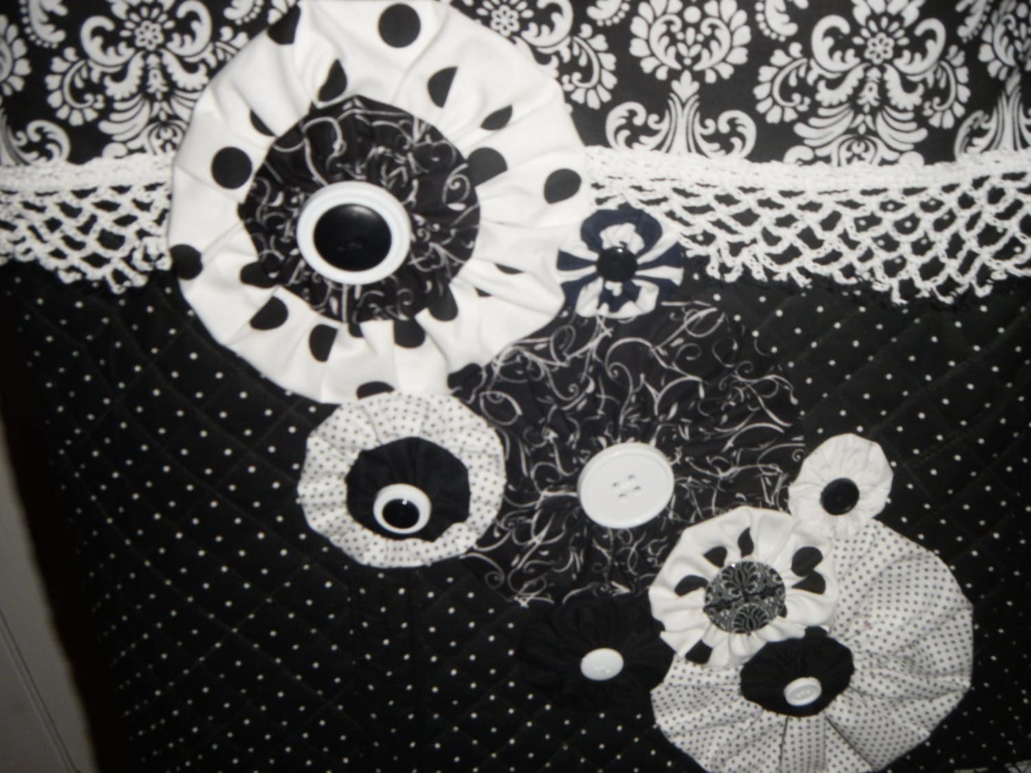 Quilted Black and White Tote - Etsy