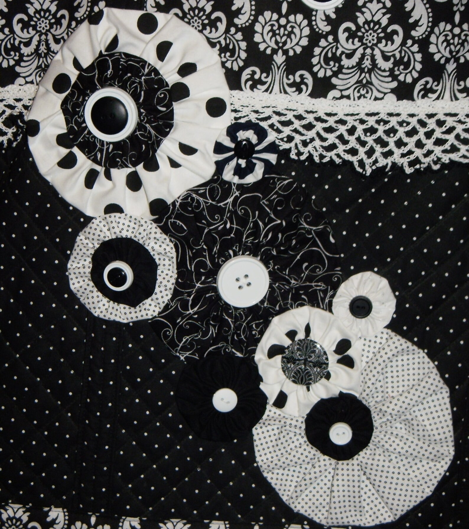Quilted Black and White Tote - Etsy