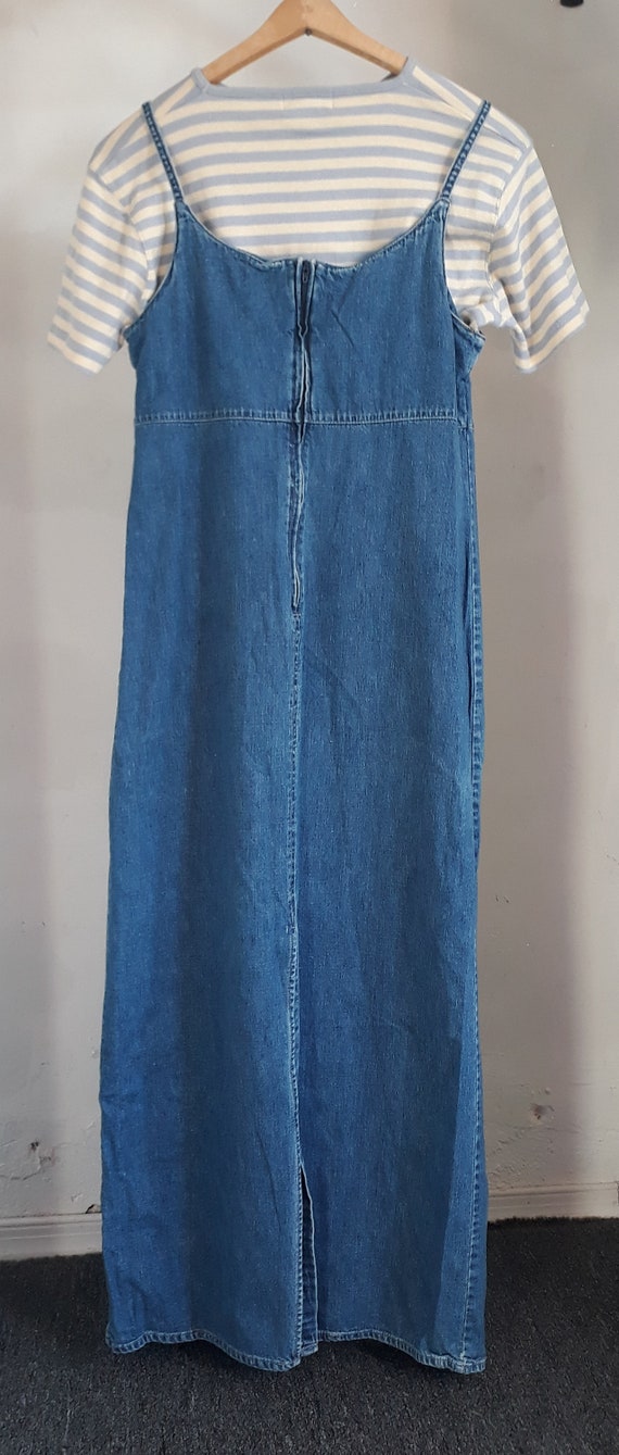 Vintage 1990s Gap Denim Maxi Dress Size 