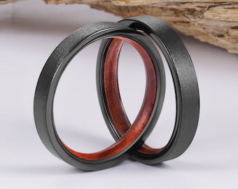 Wood Ring, Black Wedding Band for Men, Mens Wood Ring, wooden ring, wedding band, Wood rings for men, Mens Ring, Wedding Band for Men