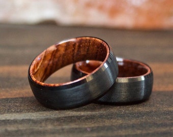 Wood Ring, Black Tungsten Carbide Ring, Wood Rings, wooden ring, wooden rings, wedding band, Wood rings for men, Wood, Wood Wedding Band