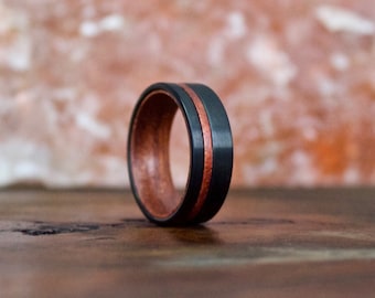 Wood Ring, Tungsten Carbide Ring, Mens Wood Ring, wooden ring, Wood, wooden rings, wedding band, Wood rings for men, Wood Inlay ring, Wood