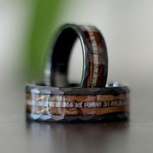 Antler Wedding Band, Black Wedding Ring for Men, Antler Ring, Wood Ring Wood Wedding Band, Mens Ring, Wood Ring for Men