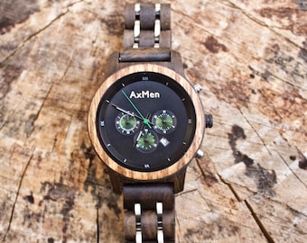 FREE Engraving, Womens Wood Watch, Wood Watch, Wooden Watch, Chronograph Watch, Womens Wooden Watch, Personalized Watch, Womens Watch, Wood