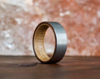 Whiskey Barrel Ring, Wood Ring, Tungsten Carbide Ring, Mens Wood Ring, wooden ring, Wood, wooden rings, wedding band, Wood rings for me