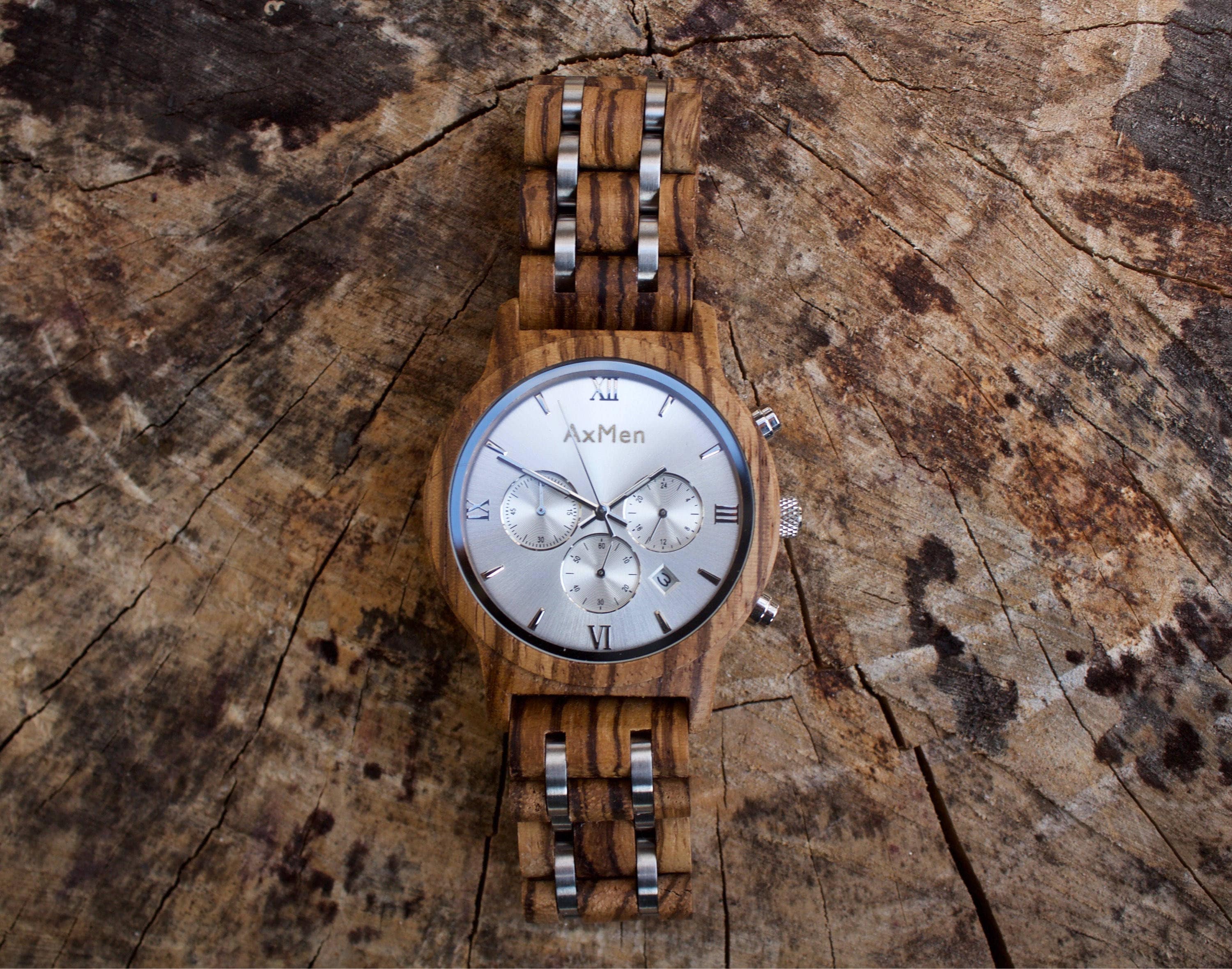 FREE Engraving, Wood Watch, Mens Wood Watch, Wooden Watch, Chronograph