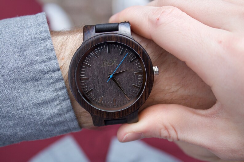 FREE ENGRAVING Mens Wood Watch Wooden Watch for Men Gift Etsy