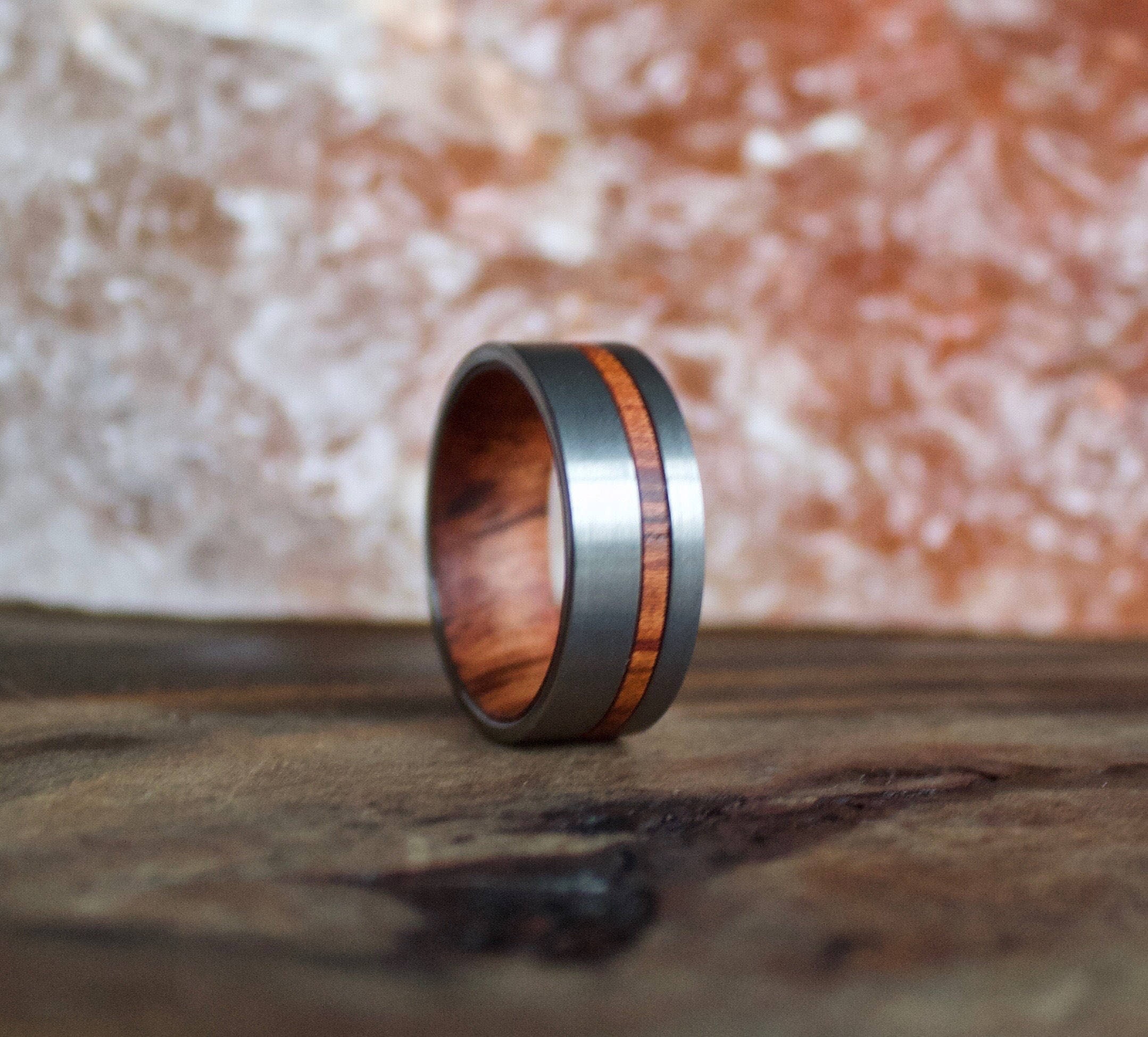 Wood Ring Tungsten Carbide Ring Mens Wood Ring wooden ring
