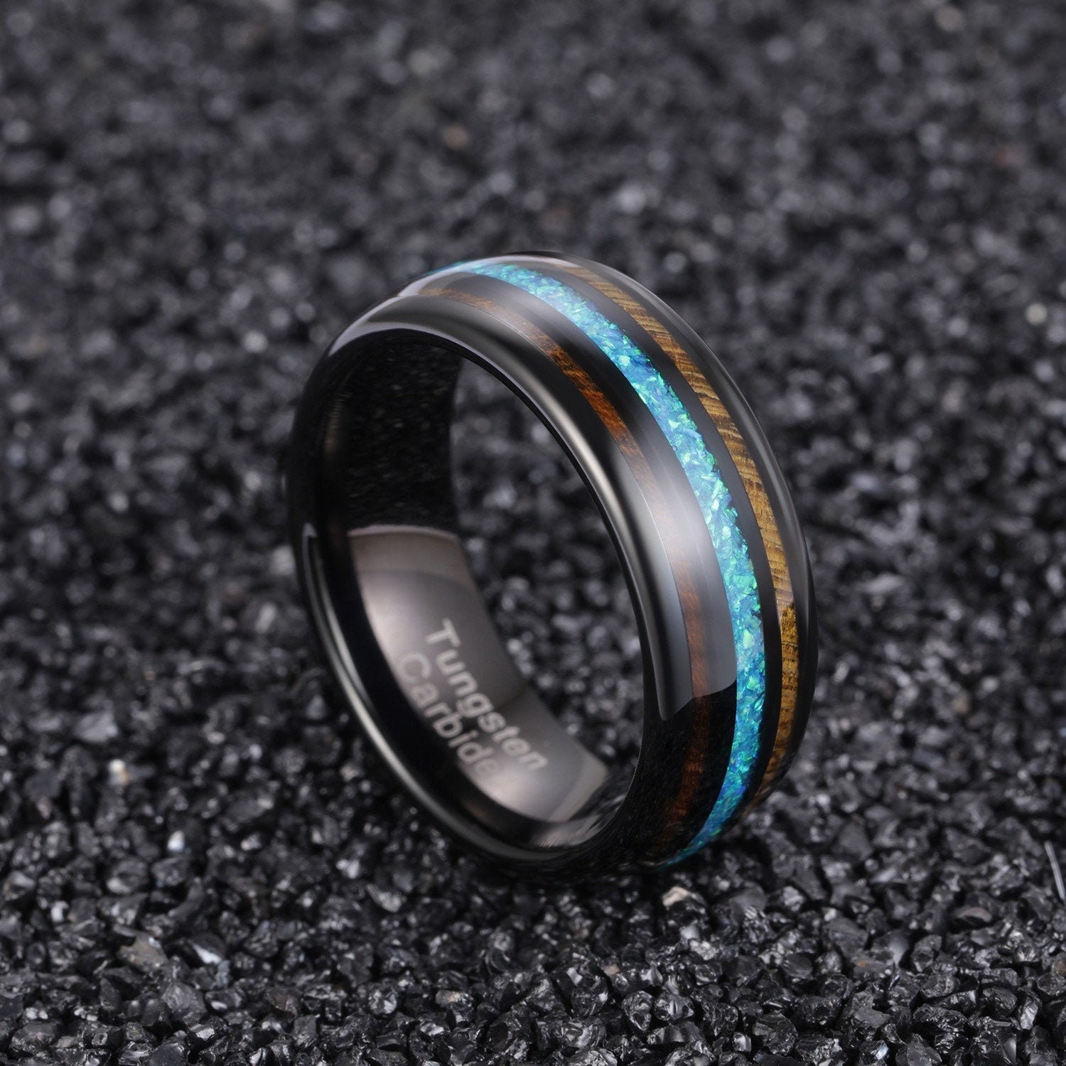 Tungsten carbide 2024 opal ring