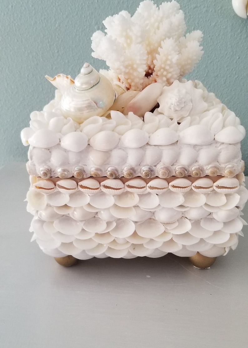 Sea Shell Box: Coastal Decor, Pill Box Gift - Etsy