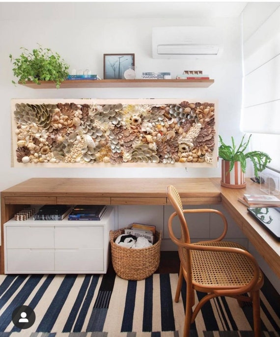 Seashell Wall Art Mosaic Unique Sea Shell Decor Beach Etsy