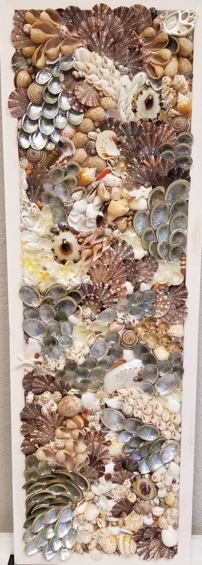 Seashell wall art mosaic Unique Sea Shell DecorBeach Etsy