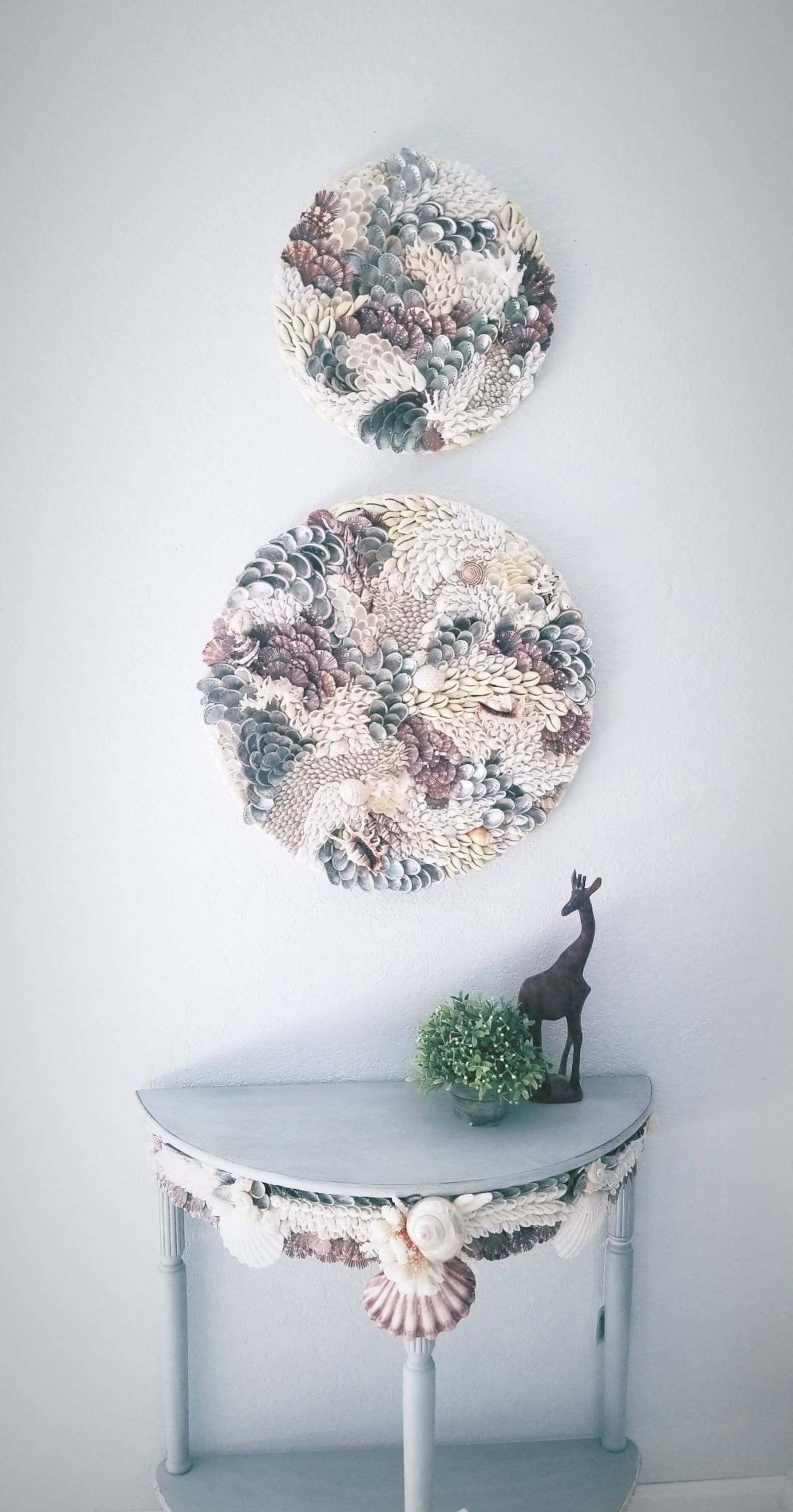 Sea Shell Wall Art Coastal Wall Art Home Decor Shell Art Shell Etsy