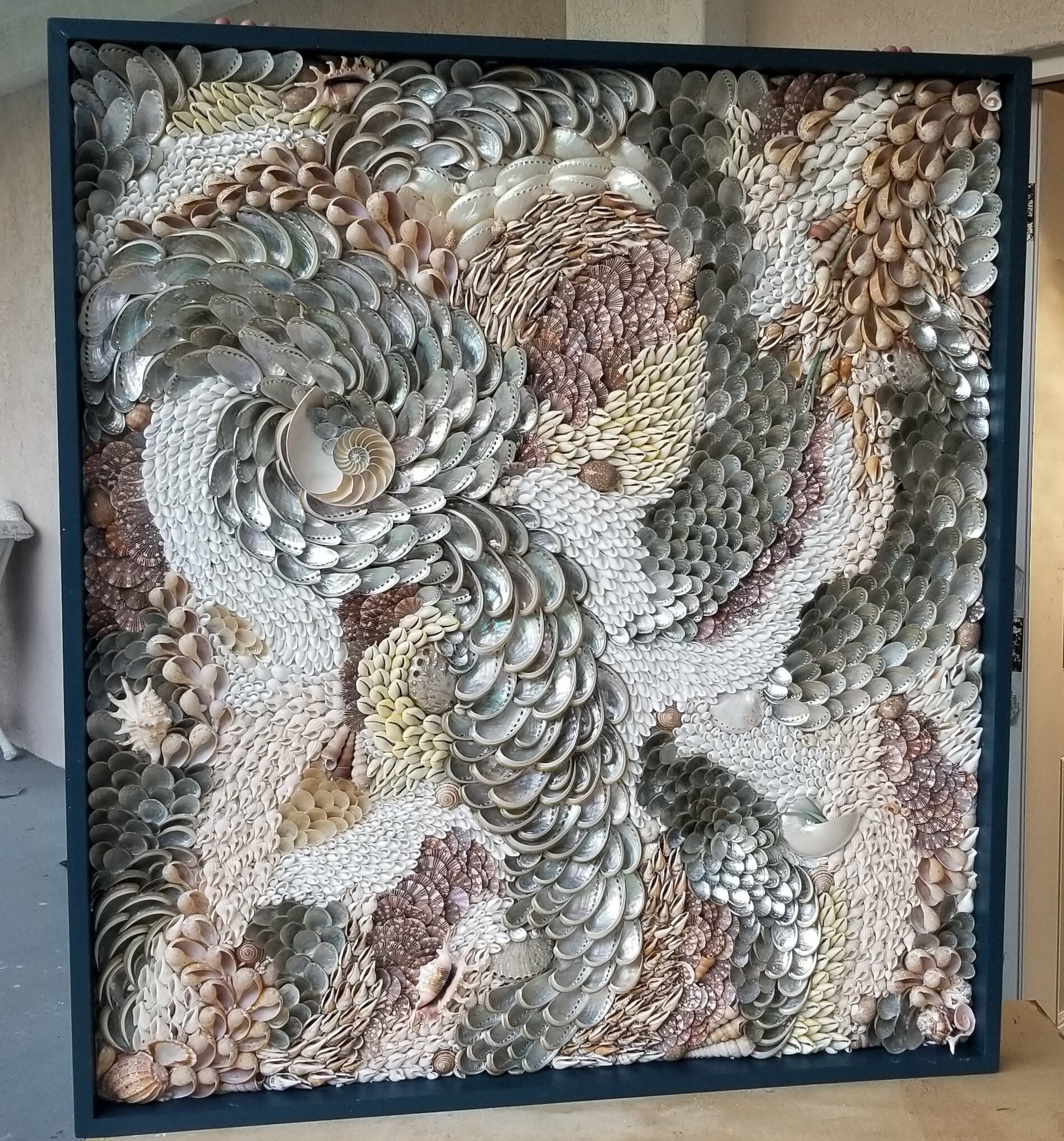 Shell Mosaic Custom Seashell Wall Art: Coastal Modern Art Decor ...