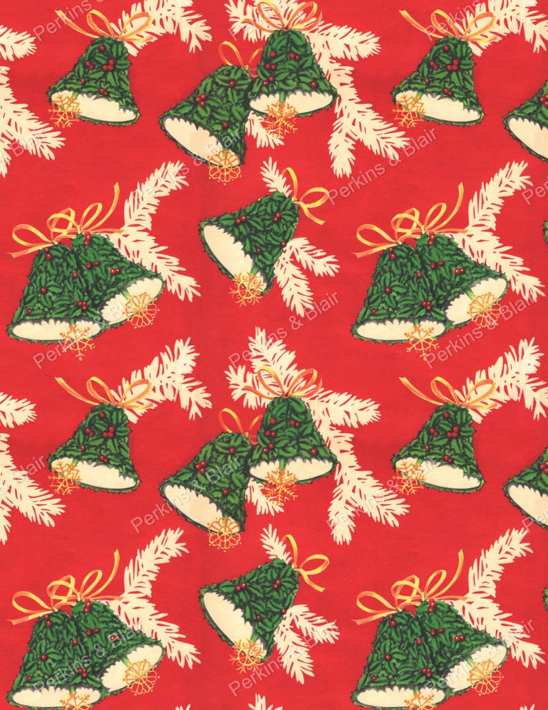 Vintage Christmas Bells Digital Paper, Seamless Pattern (digital ...
