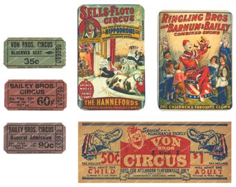 Circus Tickets Advertising Vintage Image Digital Download Printable Ephemera