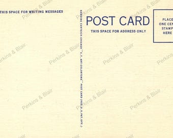 Carte postale vintage au dos uniquement Image éphémère imprimable en téléchargement numérique