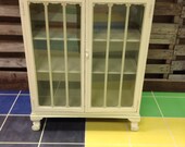 Antique Glass Front Cabinet hand painted using Chalk Paint® by Annie Sloan
