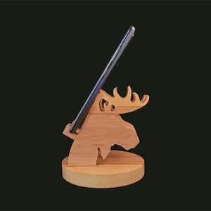Wooden Moose cell phone stand,charging station
