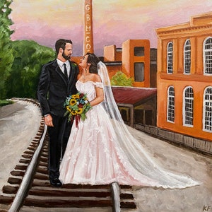 Acrylic Painting from Photo, Wedding Painting, Portrait Painting, Wedding Commission, Wedding Art, Family Heirloom Painting, Anniversary image 3