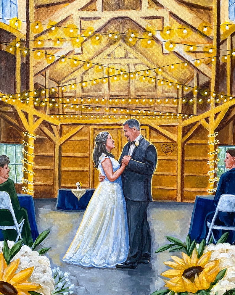Acrylic Painting from Photo, Wedding Painting, Portrait Painting, Wedding Commission, Wedding Art, Family Heirloom Painting, Anniversary image 7