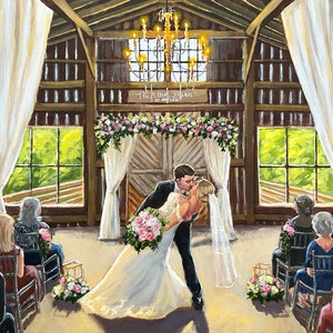 LIVE WEDDING PAINTING, live event painter, custom watercolor artwork, live artist, Wedding Gift, Live art, Watercolor Wedding Drawing