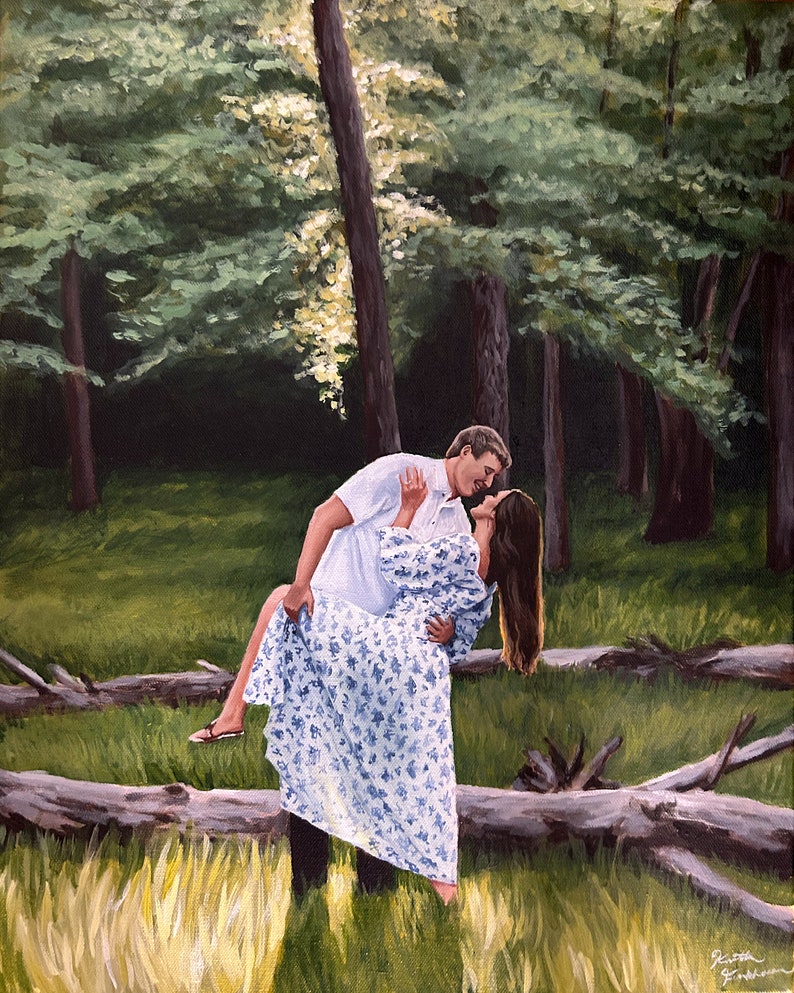 Acrylic Painting from Photo, Wedding Painting, Portrait Painting, Wedding Commission, Wedding Art, Family Heirloom Painting, Anniversary image 2