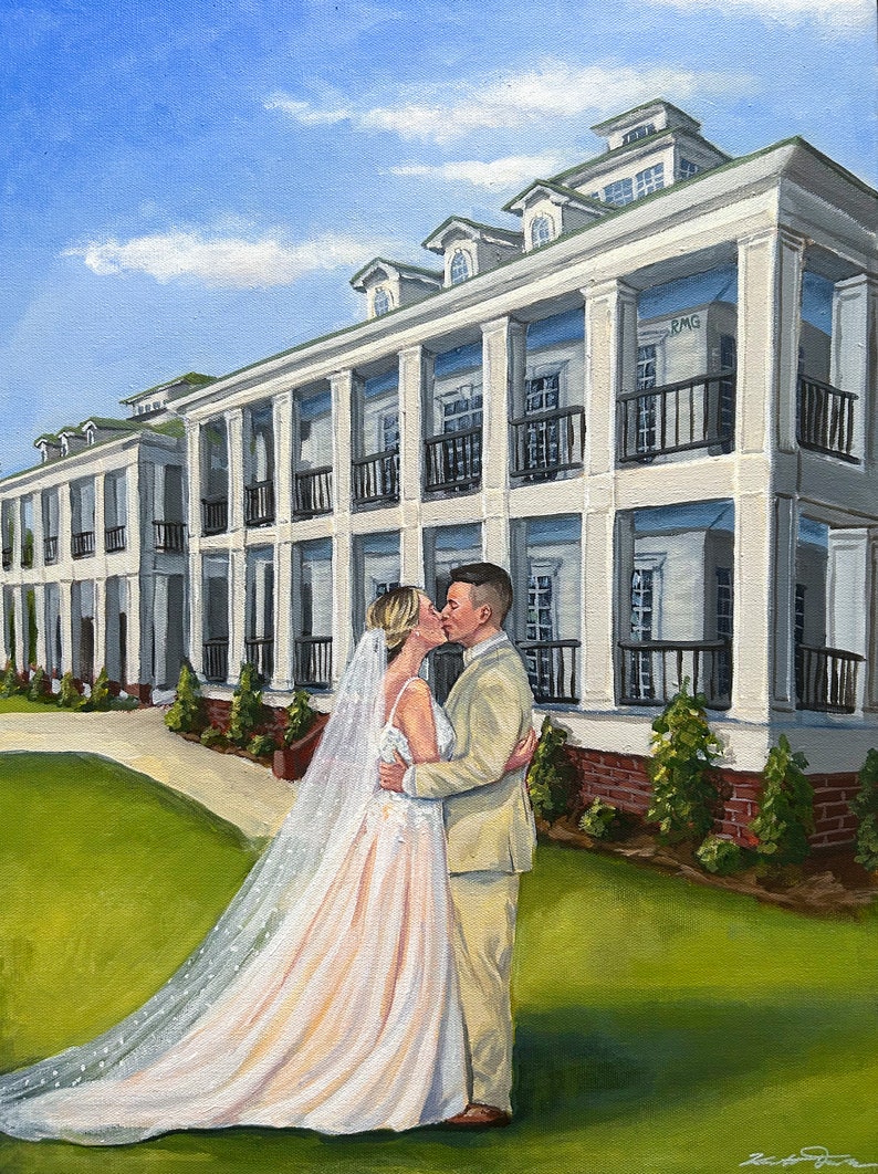 Acrylic Painting from Photo, Wedding Painting, Portrait Painting, Wedding Commission, Wedding Art, Family Heirloom Painting, Anniversary image 8