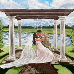 Acrylic Painting from Photo, Wedding Painting, Portrait Painting, Wedding Commission, Wedding Art, Family Heirloom Painting, Anniversary image 4