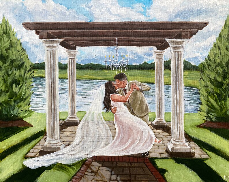 Acrylic Painting from Photo, Wedding Painting, Portrait Painting, Wedding Commission, Wedding Art, Family Heirloom Painting, Anniversary image 4